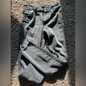 Zara SIDE JEWEL STRAIGHT FULL LENGTH JEANS.